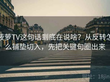 菠萝TV这句话到底在说啥？从反转怎么铺垫切入，先把关键句圈出来