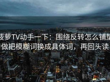 菠萝TV动手一下：围绕反转怎么铺垫做把模糊词换成具体词，再回头读